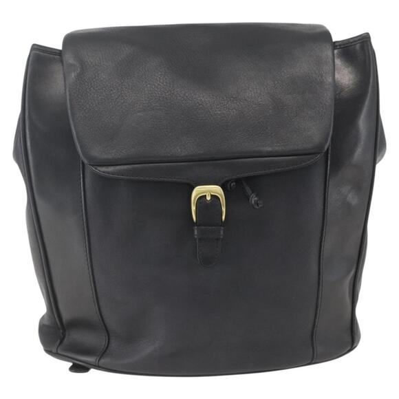 BALLY Backpack Leather Black Gold Auth ka1313 main image 6